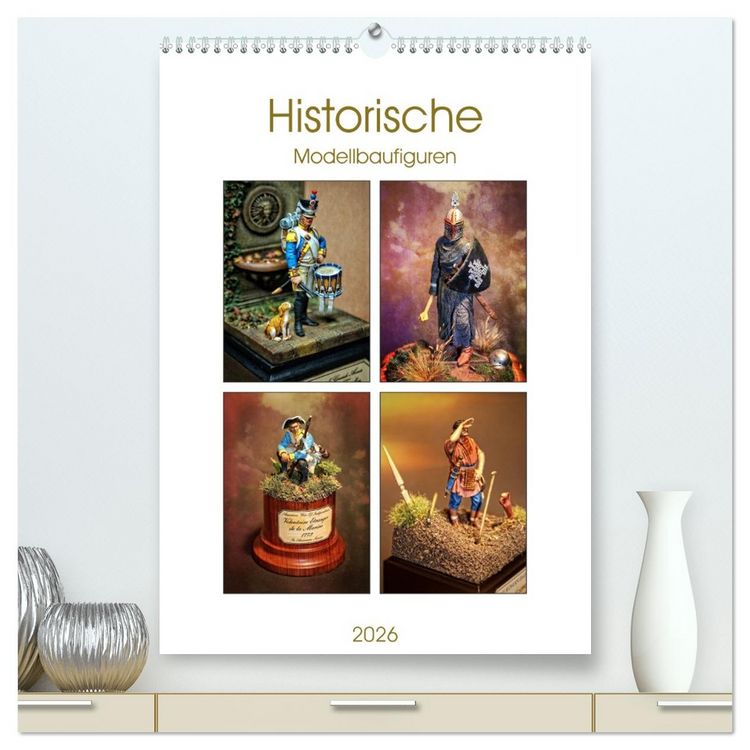 Produktbild: Historische Modellbaufiguren 2026 (hochwertiger Premium Wandkalender 2026 DIN A2 hoch), Kunstdruck in Hochglanz