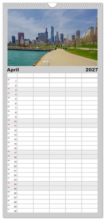 Produktbild: Familienplaner 2027 - beeindruckendes Chicago mit 5 Spalten (Wandkalender, 21 x 45 cm) CALVENDO