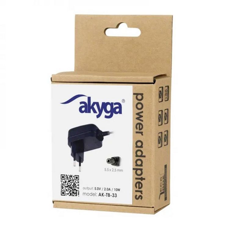 Produktbild: Akyga AK-TB-33 Steckernetzteil, Festspannung 5V 2A 10W