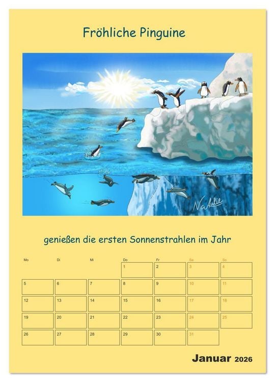 Produktbild: Wasserbewohner (Wandkalender 2026 DIN A3 hoch), CALVENDO Monatskalender
