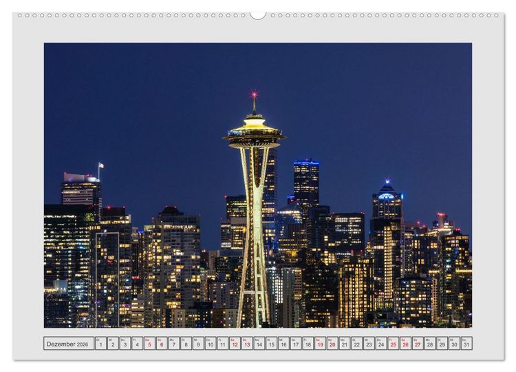 Produktbild: SEATTLE Unvergessliche Tour durch die Stadt und das Umland (Wandkalender 2026 DIN A2 quer), CALVENDO Monatskalender