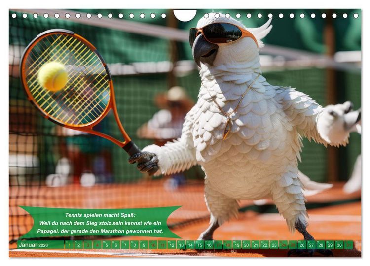 Produktbild: Der tierisch lustige Tennis-Kalender (Wandkalender 2026 DIN A4 quer), CALVENDO Monatskalender