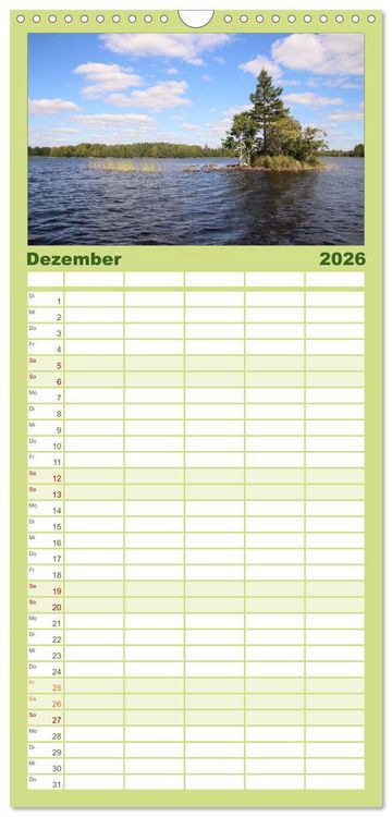 Produktbild: Familienplaner 2026 - Schweden 2026 mit 5 Spalten (Wandkalender, 21 x 45 cm) CALVENDO