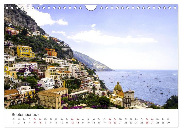 Produktbild: Amalfi K&uuml;ste - Italiens wundersch&ouml;ner K&uuml;stenabschnitt. (Wandkalender 2026 DIN A4 quer), CALVENDO Monatskalender