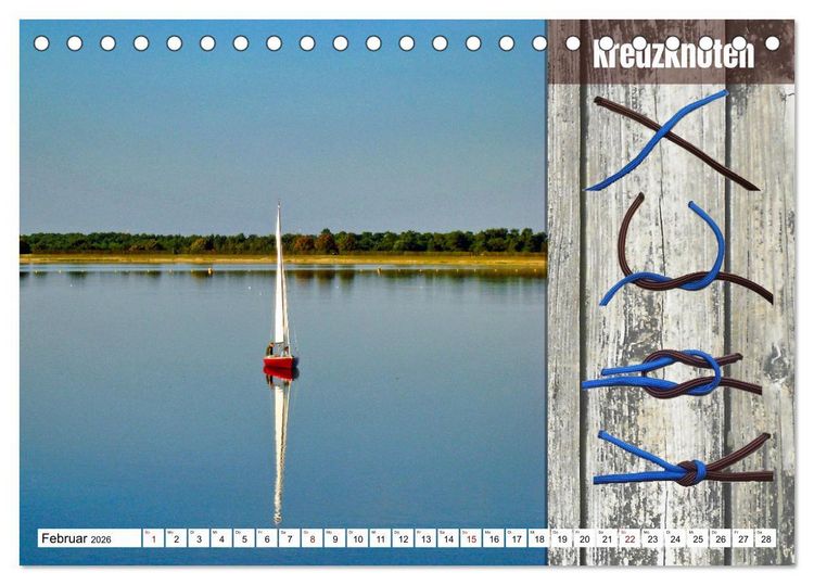Produktbild: Schnittige Jollen - wichtige Knoten (Tischkalender 2026 DIN A5 quer), CALVENDO Monatskalender