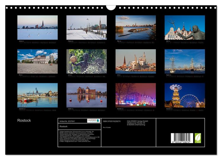 Produktbild: Rostock (Wandkalender 2026 DIN A3 quer), CALVENDO Monatskalender