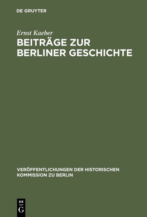 Produktbild: Beitr&auml;ge zur Berliner Geschichte