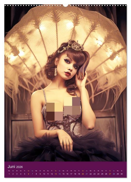 Produktbild: Burlesque T&auml;nzerinnen - Verf&uuml;hrerischer Tanz (Wandkalender 2026 DIN A2 hoch), CALVENDO Monatskalender