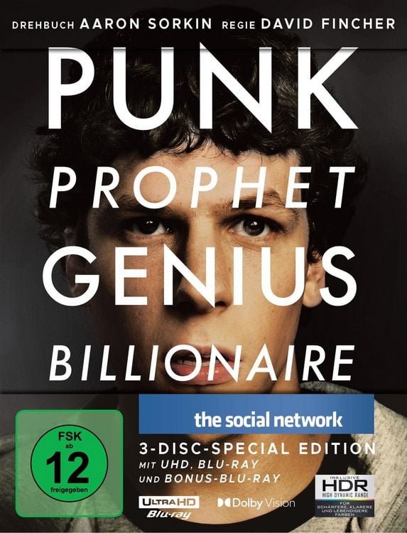 Produktbild: The Social Network - Limited Steelbook (4K Ultra HD) (+ Blu-ray) (+ Bonus-Blu-ray)