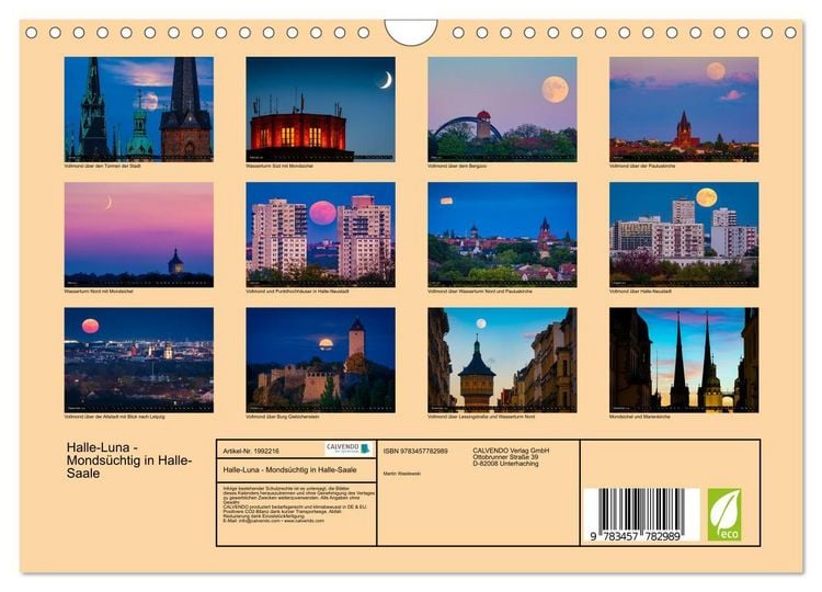 Produktbild: Halle-Luna - Monds&uuml;chtig in Halle-Saale (Wandkalender 2026 DIN A4 quer), CALVENDO Monatskalender