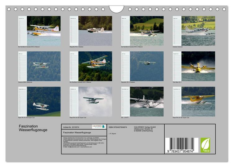 Produktbild: Faszination Wasserflugzeuge (Wandkalender 2026 DIN A4 quer), CALVENDO Monatskalender