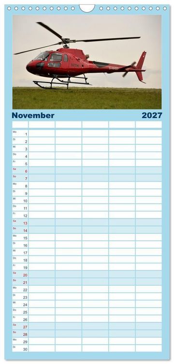 Produktbild: Familienplaner 2027 - Hubschrauberdynamik in allen Facetten mit 5 Spalten (Wandkalender, 21 x 45 cm) CALVENDO