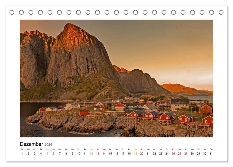 Produktbild: Zwischen Fjord und Flamme (Tischkalender 2026 DIN A5 quer), CALVENDO Monatskalender
