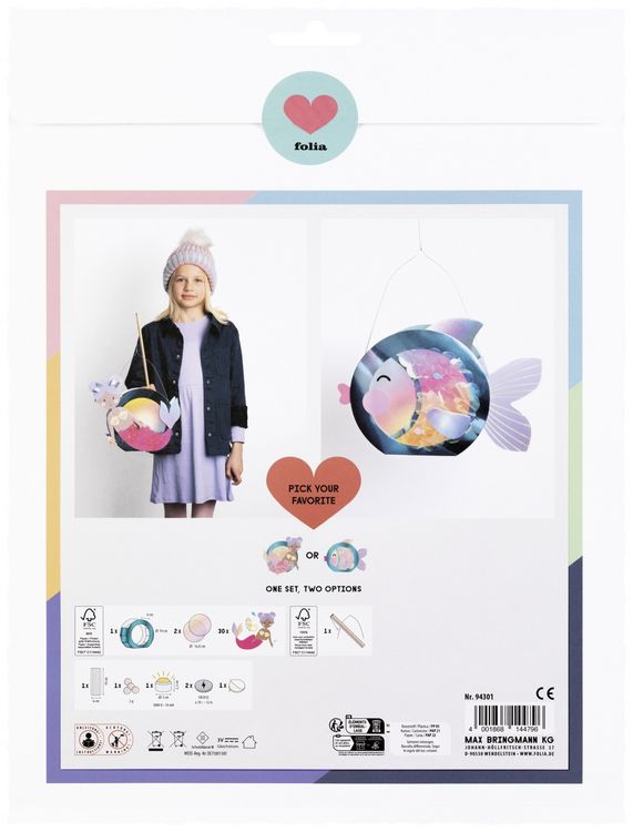 Produktbild: FOLIA Bastelartikel Laternen-Bastelsets UNDERWATER DREAMS, inkl. 1 LED-Licht und Batterien