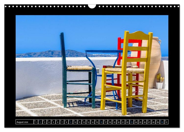 Produktbild: Kalimera Thira - Santorini, die sch&ouml;nste der Kykladen stellt sich vor (Wandkalender 2026 DIN A3 quer), CALVENDO Monatskalender
