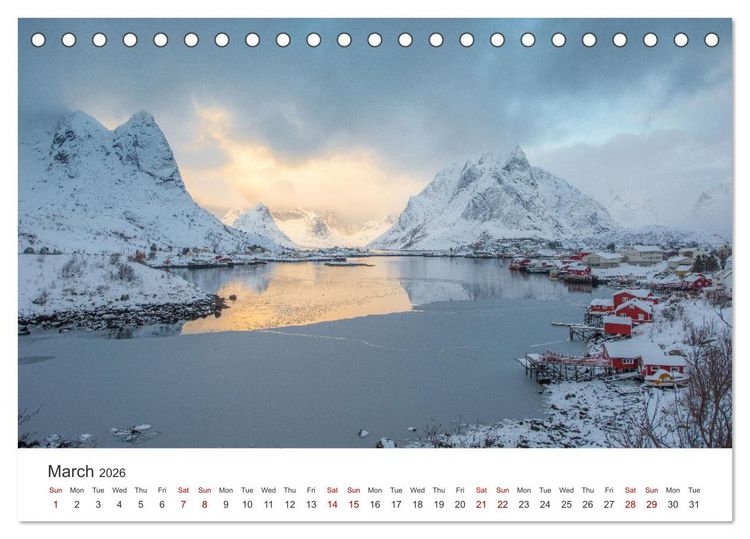 Produktbild: Lofoten Reflections in the water (Desk Calendar 2026 DIN A5 landscape), CALVENDO 12 Month DeskCalendar