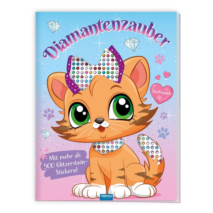 Produktbild: TR&Ouml;TSCH - Stickermalbuch Diamantenzauber Tierfreunde
