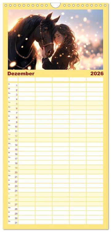 Produktbild: Familienplaner 2026 - Manga Tierliebe mit 5 Spalten (Wandkalender, 21 x 45 cm) CALVENDO