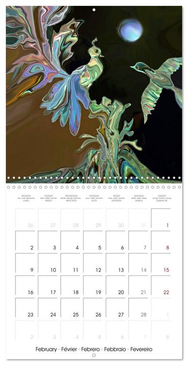 Produktbild: Des r&ecirc;ves f&eacute;eriques - Peinture digitale (Calendrier mural carr&eacute; 2026 30x30 cm) Calendrier double avec une page pour vos prises de notes