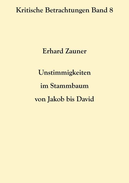 Produktbild: Unstimmigkeiten im Stammbaum von Jakob bis David