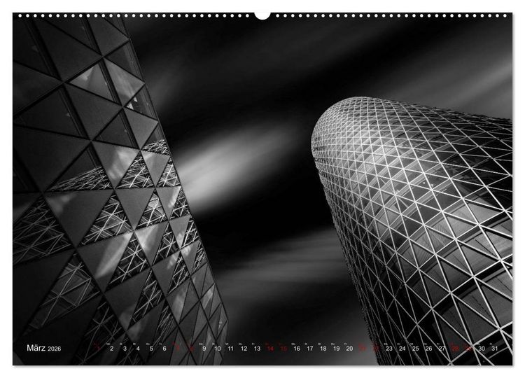Produktbild: Monochrome Architektur (Wandkalender 2026 DIN A2 quer), CALVENDO Monatskalender