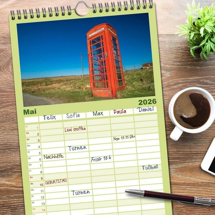 Produktbild: Familienplaner 2026 - Raue Sch&ouml;nheit - Isle of Skye mit 5 Spalten (Wandkalender, 21 x 45 cm) CALVENDO