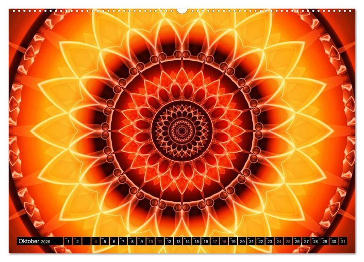 Produktbild: Energie - Mandalas in orange (Wandkalender 2026 DIN A2 quer), CALVENDO Monatskalender