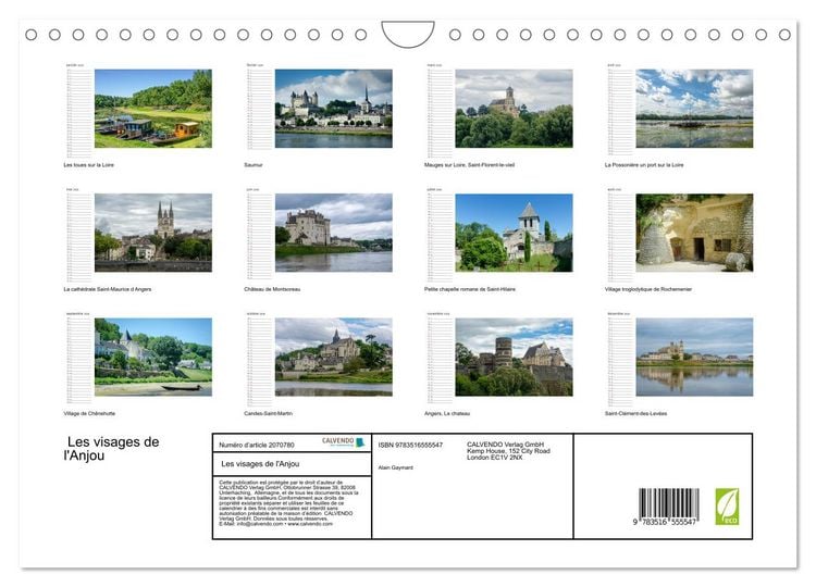 Produktbild: Les visages de l'Anjou (Calendrier mural 2026 DIN A4 vertical), CALVENDO calendrier mensuel