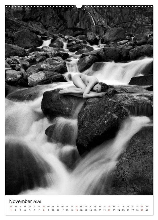 Produktbild: Akt am Wasserfall (hochwertiger Premium Wandkalender 2026 DIN A2 hoch), Kunstdruck in Hochglanz