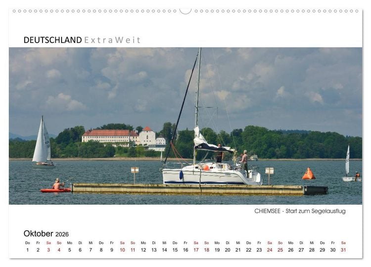 Produktbild: Wei&szlig;blaue Impressionen vom Chiemsee (hochwertiger Premium Wandkalender 2026 DIN A2 quer), Kunstdruck in Hochglanz