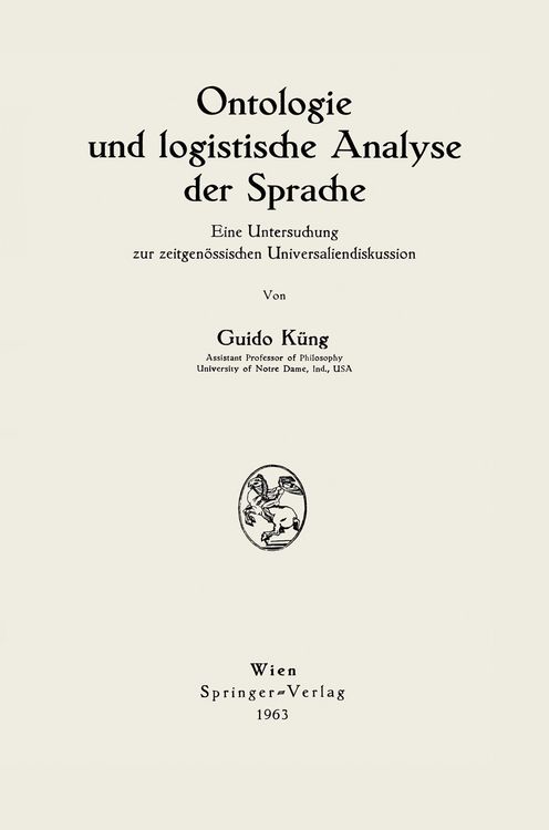 Produktbild: Ontologie und logistische Analyse der Sprache