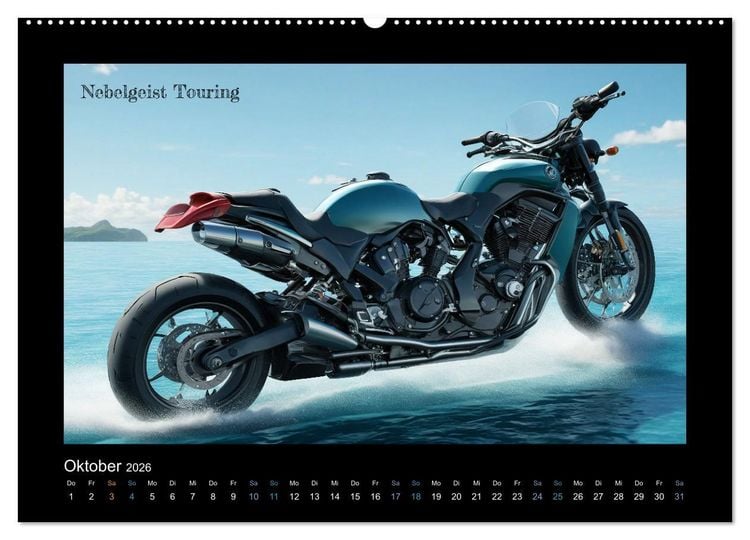 Produktbild: Verr&uuml;ckte 2-Rad Fantasien einer KI (Wandkalender 2026 DIN A2 quer), CALVENDO Monatskalender