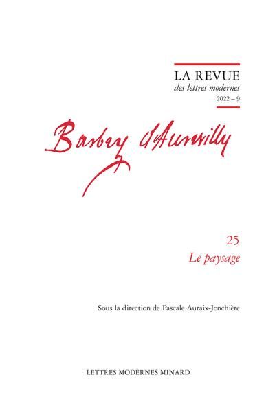 Produktbild: La Revue des Lettres Modernes 2022 - 9 - Barbey d'Aurevilly t.25