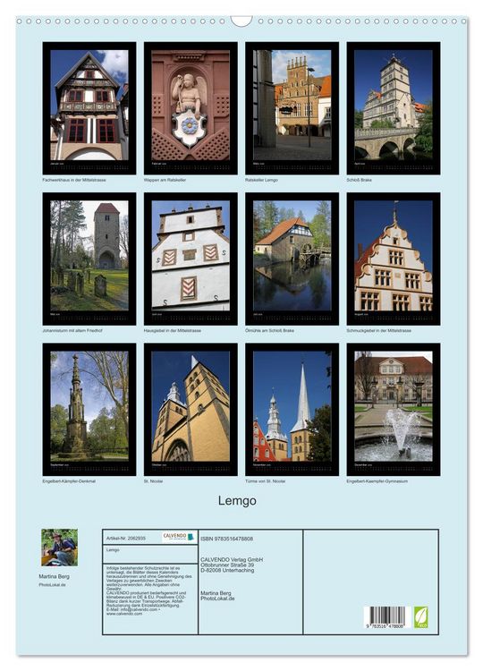 Produktbild: Lemgo (Wandkalender 2026 DIN A2 hoch), CALVENDO Monatskalender