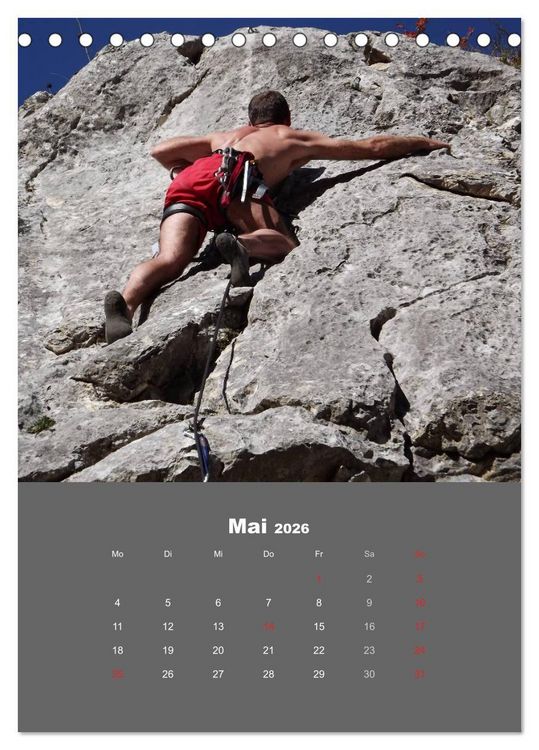 Produktbild: Erlebnis Outdoor Klettern (Tischkalender 2026 DIN A5 hoch), CALVENDO Monatskalender