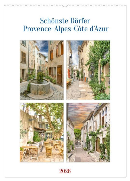 Produktbild: Sch&ouml;nste D&ouml;rfer - Provence-Alpes-C&ocirc;te d'Azur (Wandkalender 2026 DIN A2 hoch), CALVENDO Monatskalender