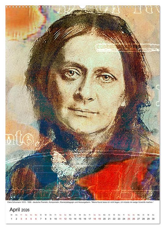 Produktbild: Die FARBEN der Frauen - 12 Portr&auml;ts gro&szlig;artiger Frauen (hochwertiger Premium Wandkalender 2026 DIN A2 hoch), Kunstdruck in Hochglanz