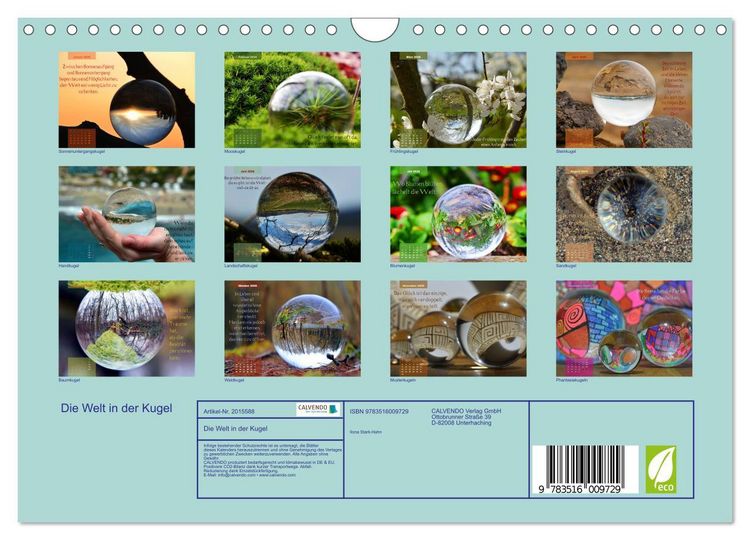 Produktbild: Die Welt in der Kugel (Wandkalender 2026 DIN A4 quer), CALVENDO Monatskalender