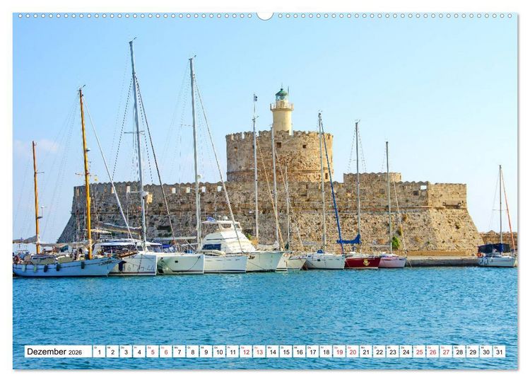 Produktbild: Rhodos - Altstadt mit Charme und Zauber (Wandkalender 2026 DIN A2 quer), CALVENDO Monatskalender