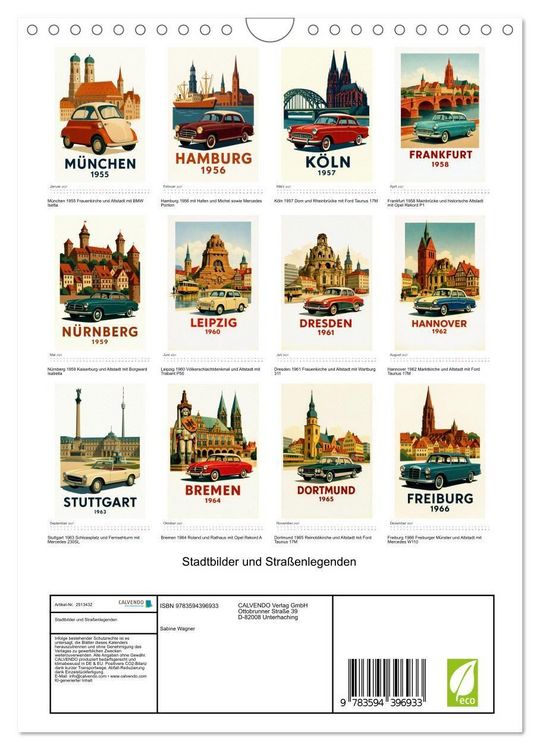 Produktbild: Stadtbilder und Stra&szlig;enlegenden (Wandkalender 2027 DIN A4 hoch), CALVENDO Monatskalender