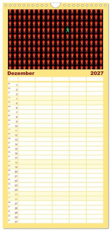 Produktbild: Familienplaner 2027 - Alles in Rot mit 5 Spalten (Wandkalender, 21 x 45 cm) CALVENDO