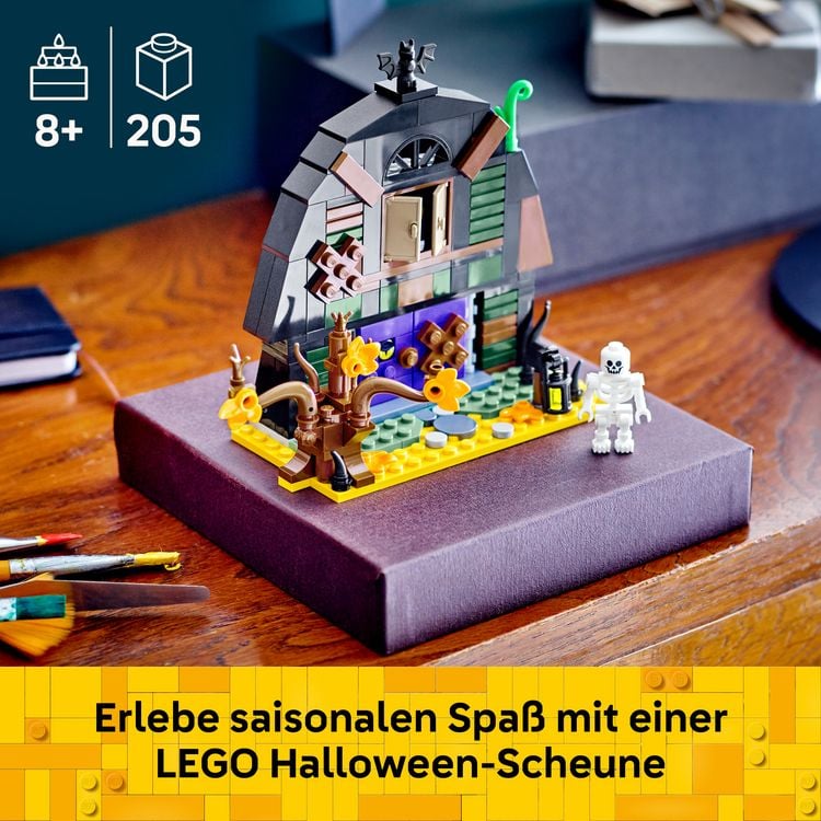 Produktbild: LEGO 40721 Halloween-Scheune, Spielzeug mit Skelett Minifigur