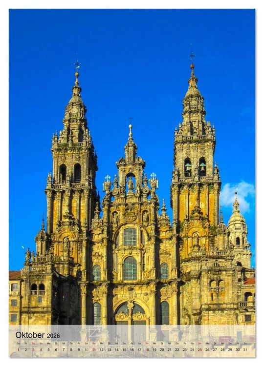 Produktbild: Santiago de Compostela &ndash; Glanz vergangener Jahrhunderte (Wandkalender 2026 DIN A2 hoch), CALVENDO Monatskalender