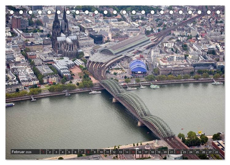 Produktbild: K&ouml;ln - Die Rheinmetropole aus der Luft (Tischkalender 2026 DIN A5 quer), CALVENDO Monatskalender