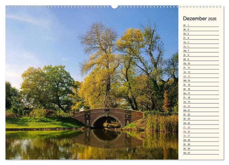 Produktbild: Spaziergang durch den W&ouml;rlitzer Park (hochwertiger Premium Wandkalender 2026 DIN A2 quer), Kunstdruck in Hochglanz