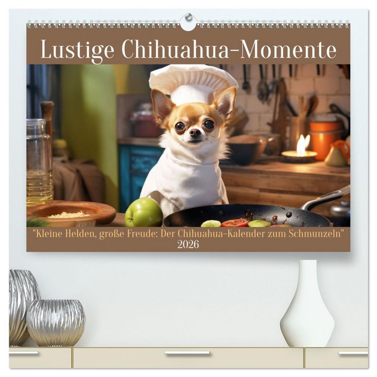 Produktbild: Lustige Chihuahua-Momente (hochwertiger Premium Wandkalender 2026 DIN A2 quer), Kunstdruck in Hochglanz