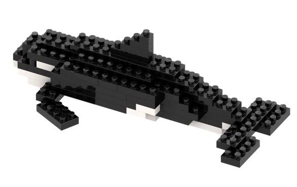 Produktbild: BRIXIES 200292 - Wal Orca, 3D Konstruktionsbausatz aus Ministeinen, 80 Teile