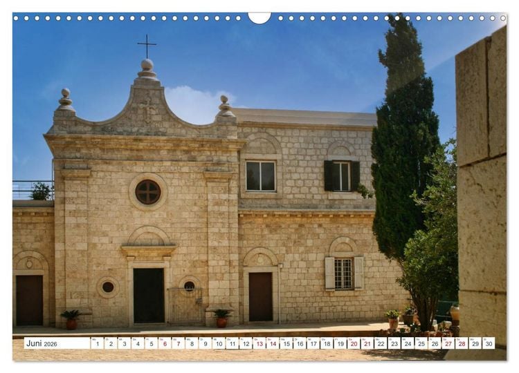 Produktbild: Biblische Orte in Israel mit Bibelstellen (Wandkalender 2026 DIN A3 quer), CALVENDO Monatskalender