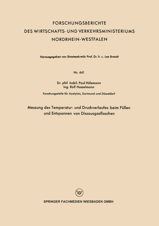 Produktbild: Messung des Temperatur- und Druckverlaufes beim F&uuml;llen und Entspannen von Dissousgasflaschen