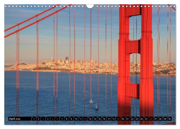 Produktbild: Golden Gate Bridge (Wandkalender 2026 DIN A3 quer), CALVENDO Monatskalender